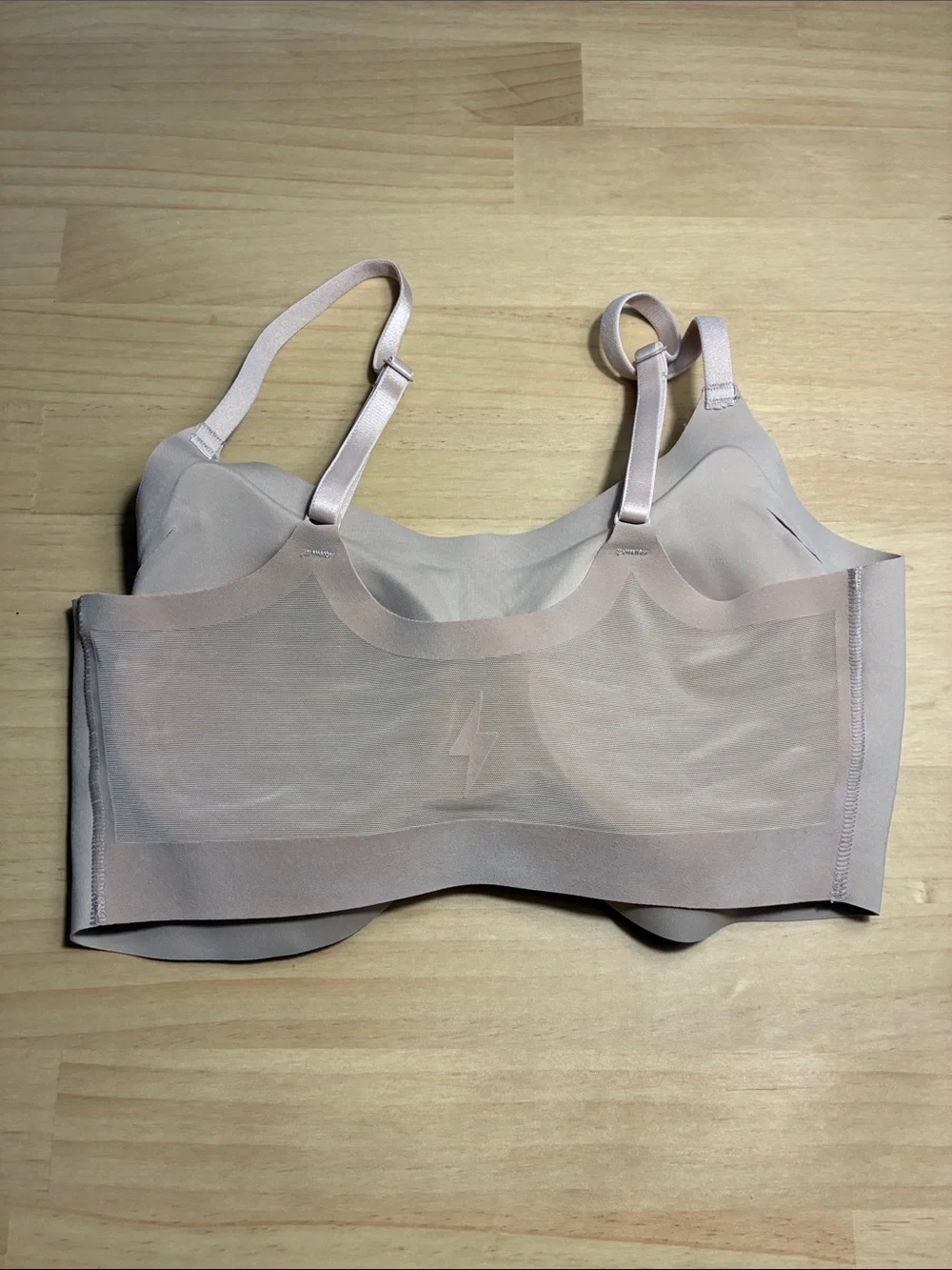 Eby Support Bralette Mesh Back Wireless Nude Adjustable Straps Small